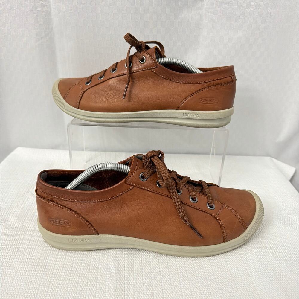 Keen Shoes Womens Size 8.5 Lorelai Brown Leather Sneaker Lace Up Comfort - Picture 7 of 9